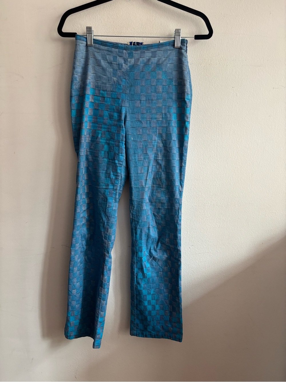 Paloma Wool Blue Checkered High-Rise Pants